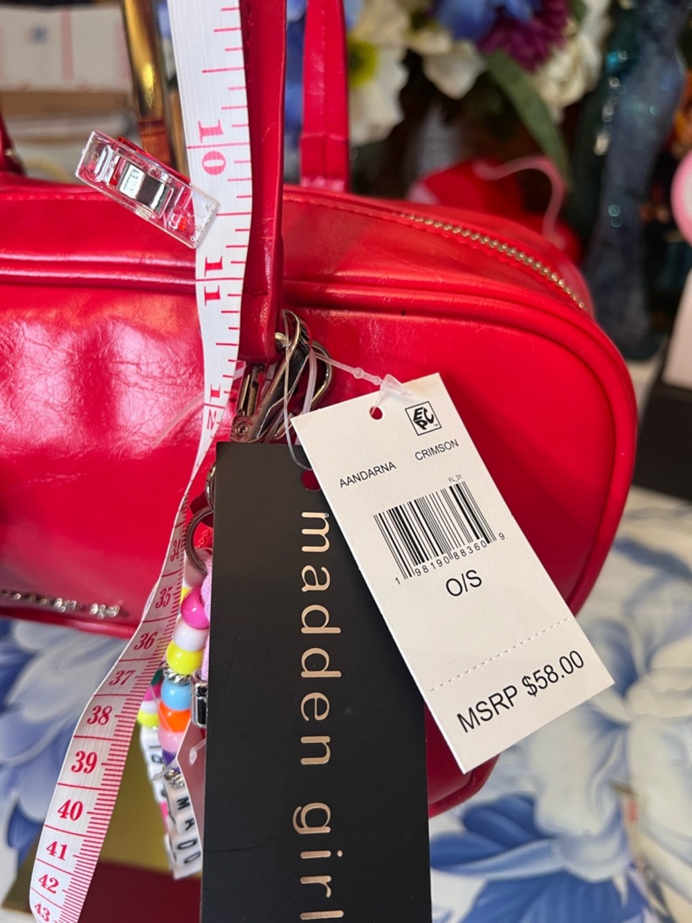 ❤️Price Drop❤️Madden Girl Red Shoulder Bag with Charm Accents - Picture 12 of 12